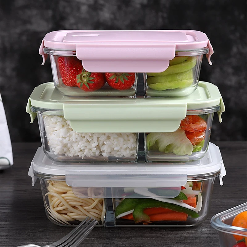 Meal Prep Glass Containers With Lids - Стеклянный ланч-бокс, герметичный ящик для хранения