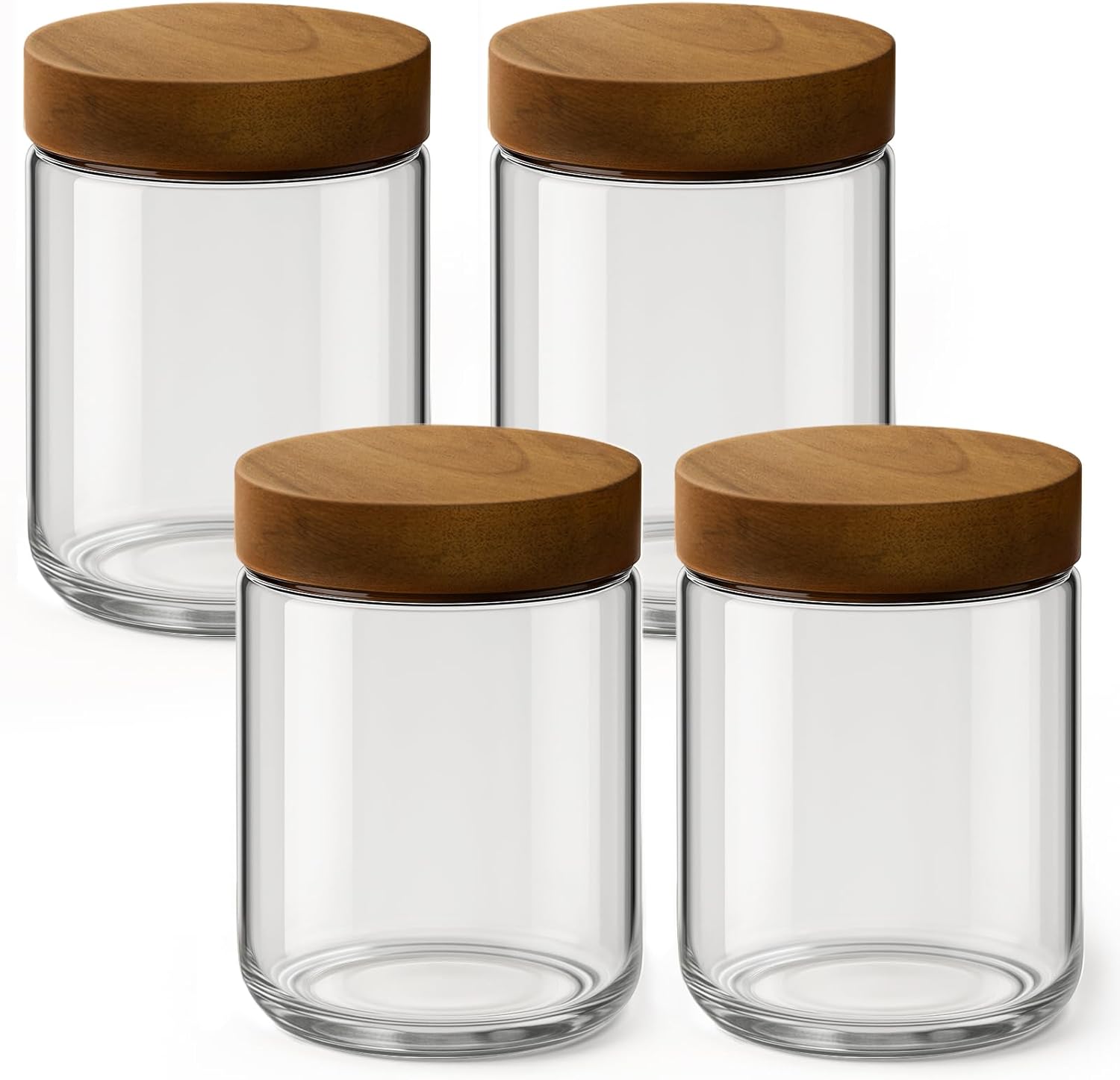 Meal Prep Jars With Lids - Набор из 4 стеклянных банок для