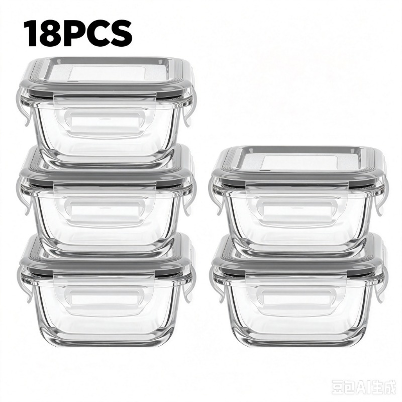 Meal Prep Glass Containers With Lids - Набор стеклянных контейнеров для хранения продуктов,