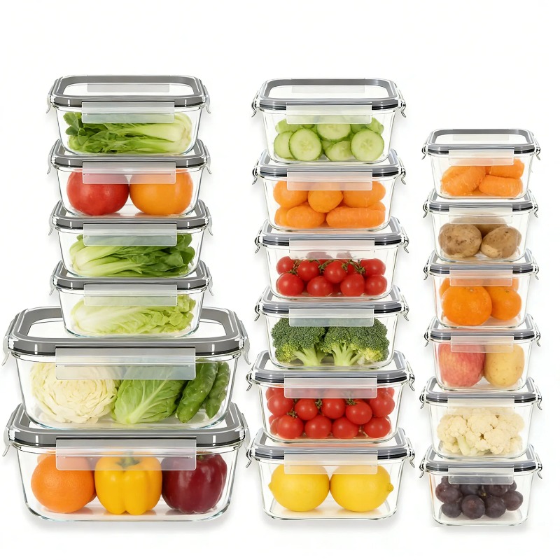 Meal Prep Jars With Lids - Набор из 18 стеклянных контейнеров для