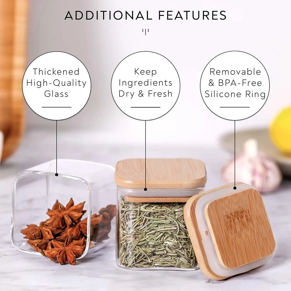 Квадратные банки для специй на – обзор и цена Meal Prep Glass Containers With Lids