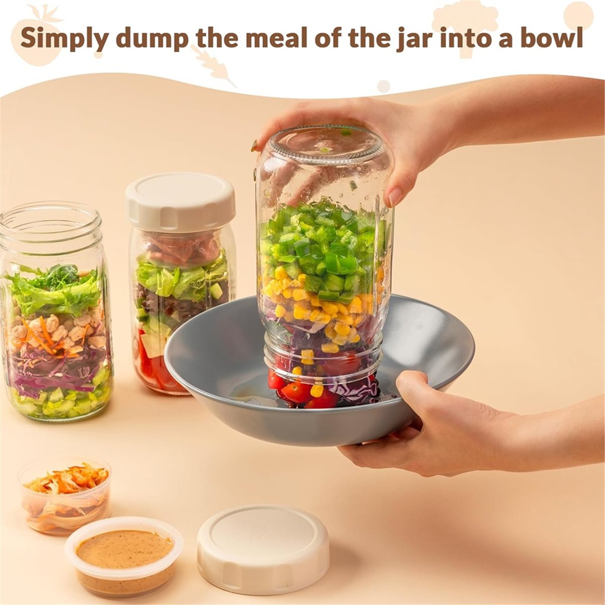 Набор из 4 стеклянных банок дл – обзор и цена Meal Prep Jars With Lids