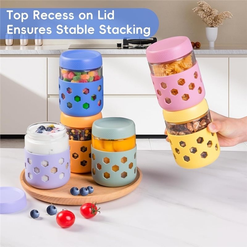 Набор стеклянных банок AB66-1  – обзор и цена Meal Prep Jars With Lids
